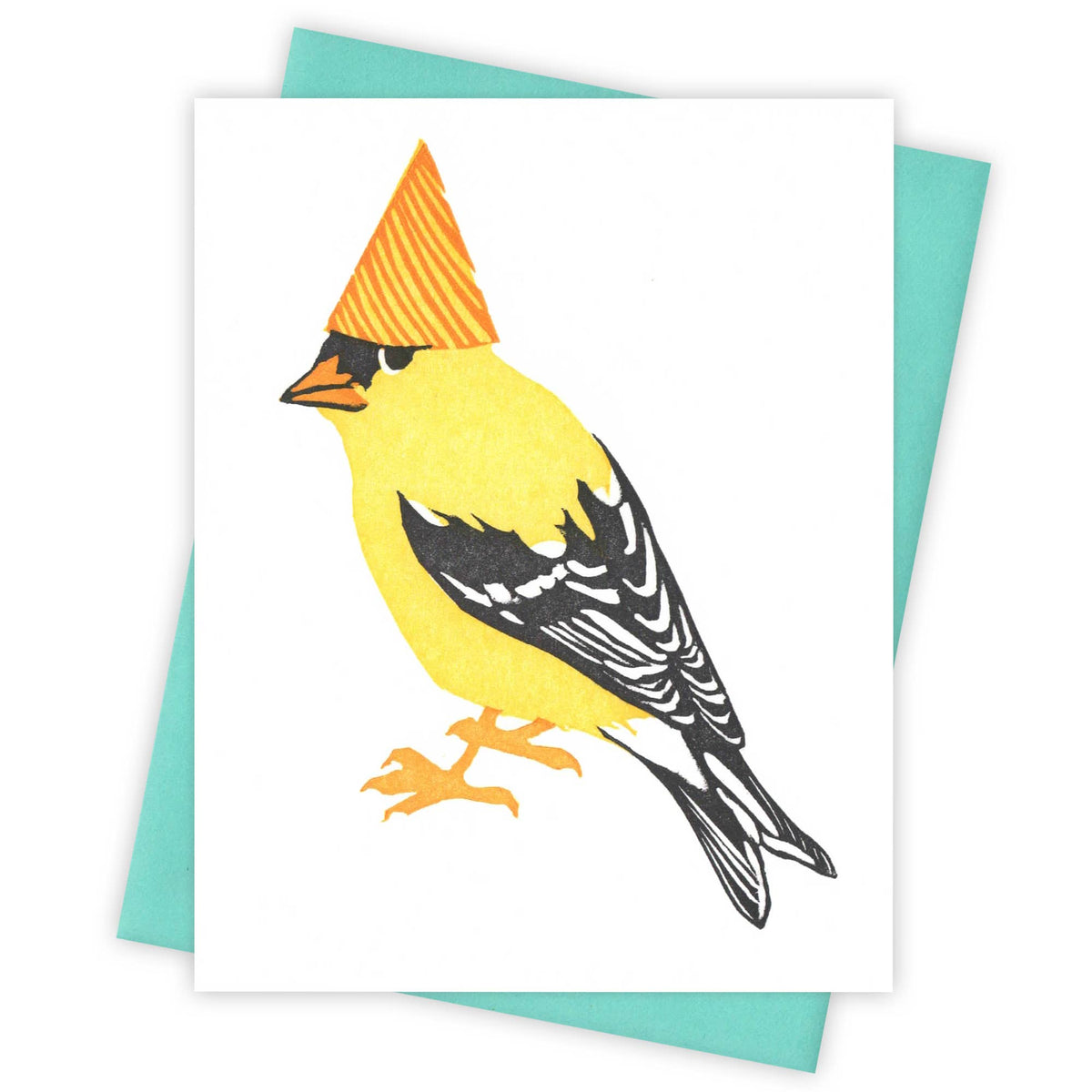 Life of the Party Goldfinch Letterpress Birthday Greeting Card