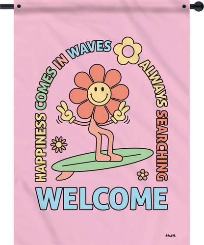 Happiness Comes In Waves Flag