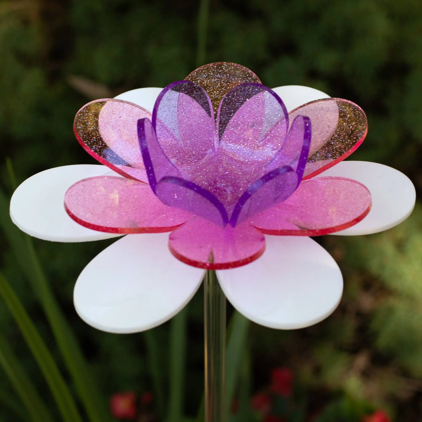 Glittery flower stake - Mermaid lotus