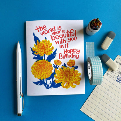 Beautiful Birthday Mums Greeting Card