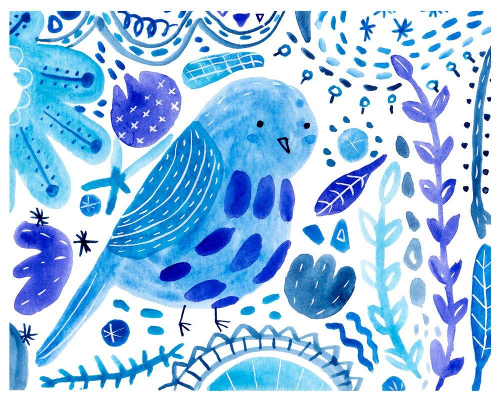 Blue Bird of Happiness Greeting Card