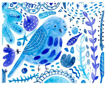 Blue Bird of Happiness Greeting Card