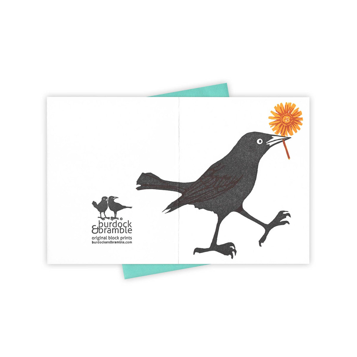 Sunny Side Grackle Letterpress Greeting Card