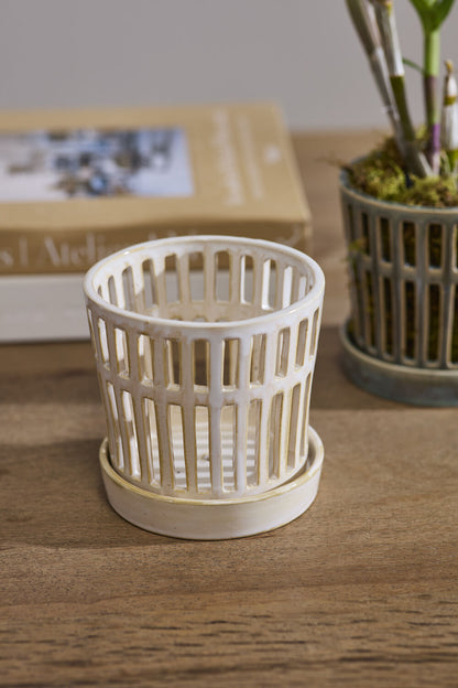 Airy Orchid Pot with Saucer