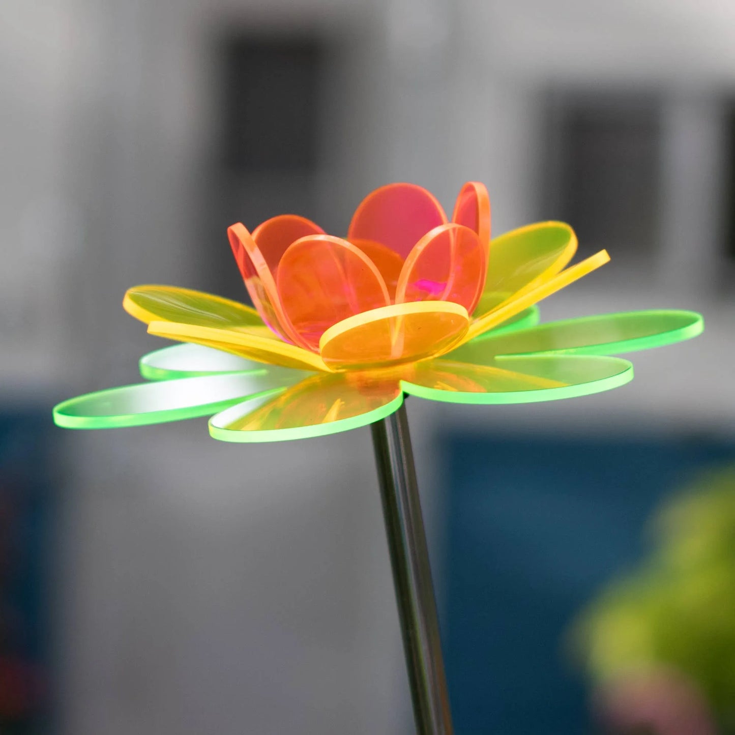 Neon rainbow flower stake | Cosmos Lotus handmade gifts
