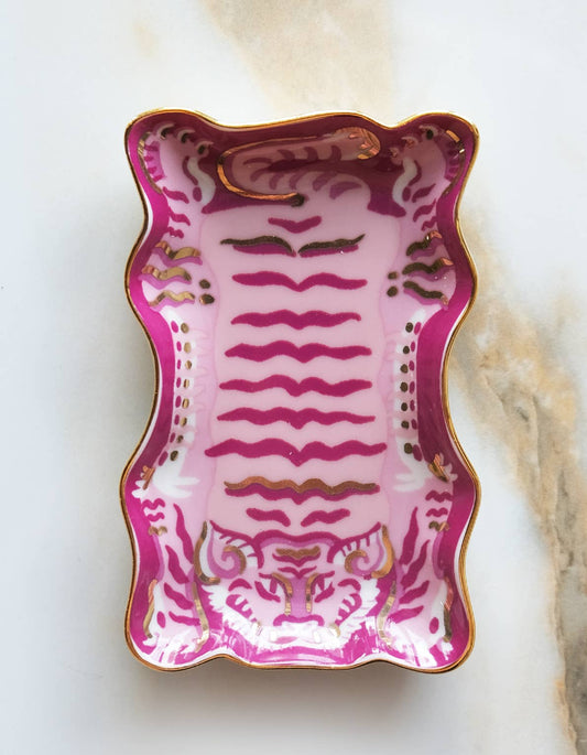 Tibetan Tiger Porcelain Trinket Dish
