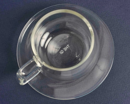 Glass cup + saucer set