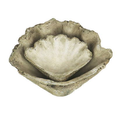 Cast Concrete Clam Shell Planter