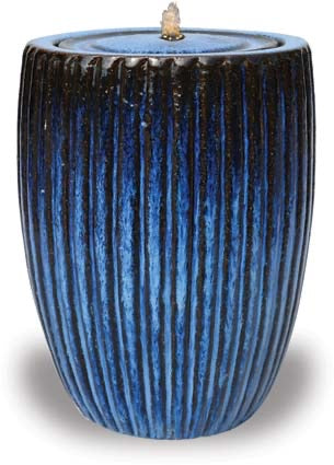 Ridged Column Fountain with LED Light