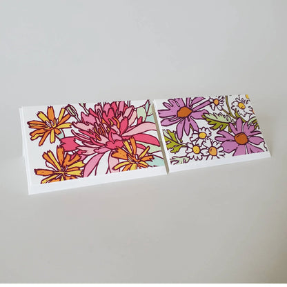 Lotus & Daisy Mini Note Card Set of 8 Gift Tags
