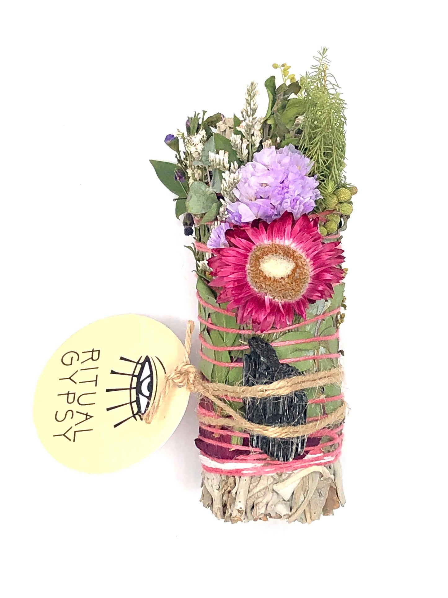 Ritual Wand + Tourmaline I White Sage Smudge Stick