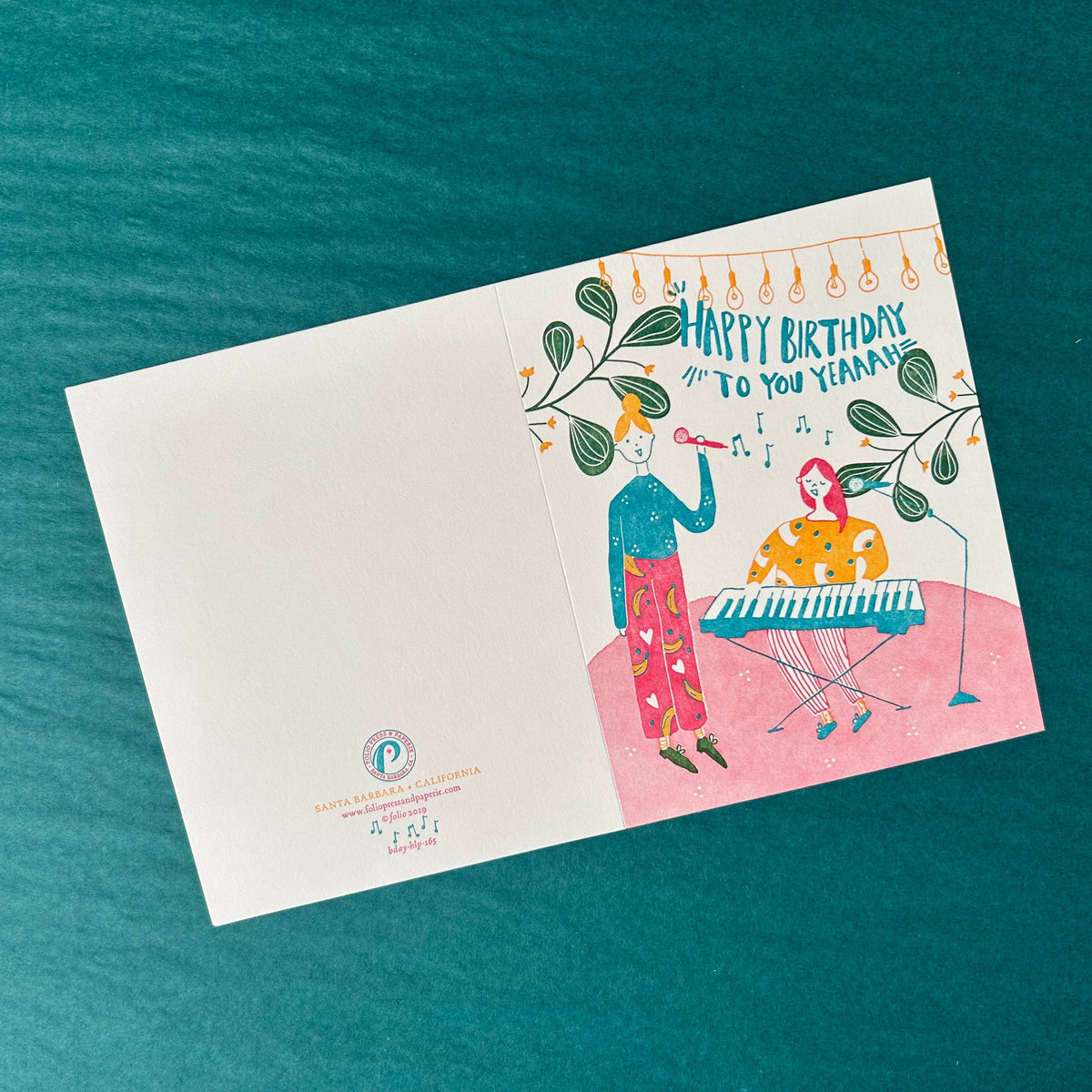 Happy Birthday Song Letterpress Greeting Card