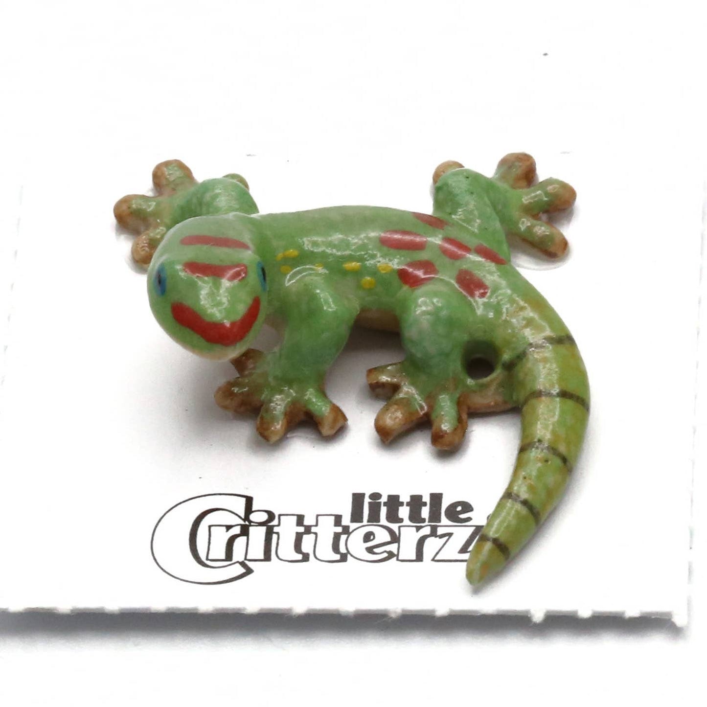 Porcelain Gold Dust Day Gecko Figurine