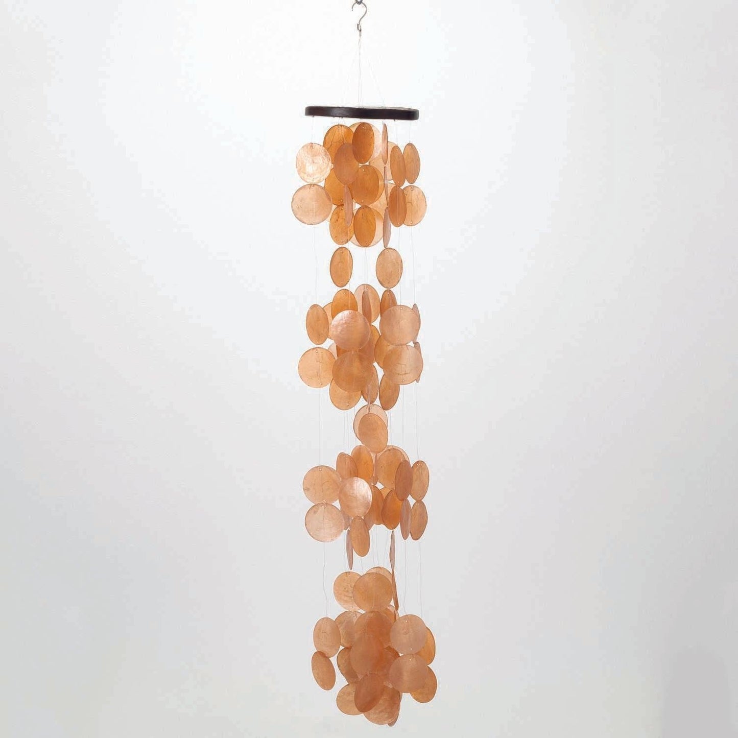 40 in. Woodstocks Capiz Waterfall Chime