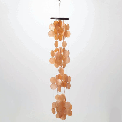 40 in. Woodstocks Capiz Waterfall Chime