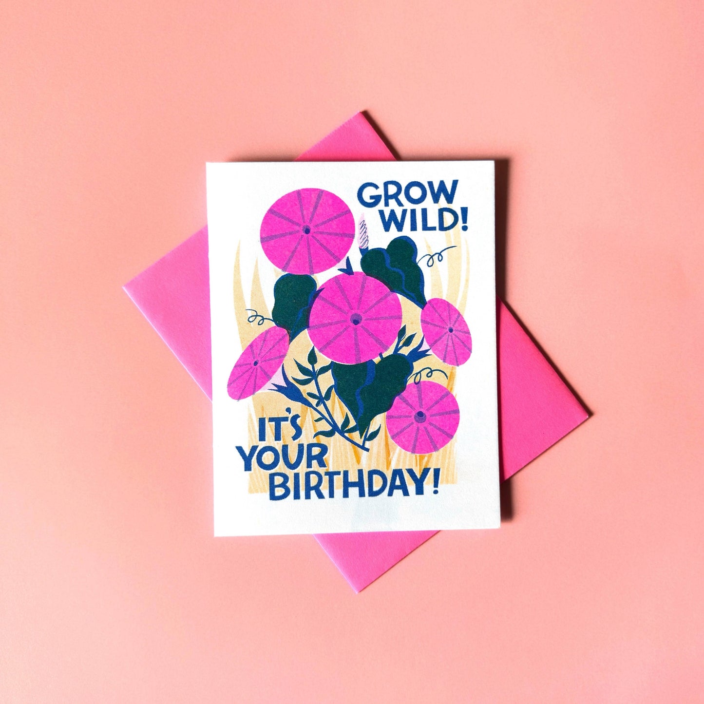Grow Wild Wildflower Birthday Greeting Card
