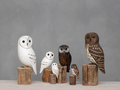 Owl - Saw Whet - 10"H - Hand Carved Ornament