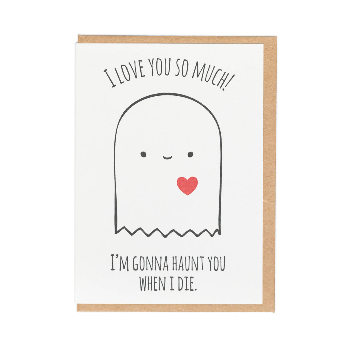 Ghostlove Letterpress Love Greeting Card