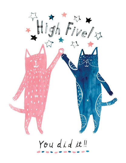 Cat High Five Greeting Card