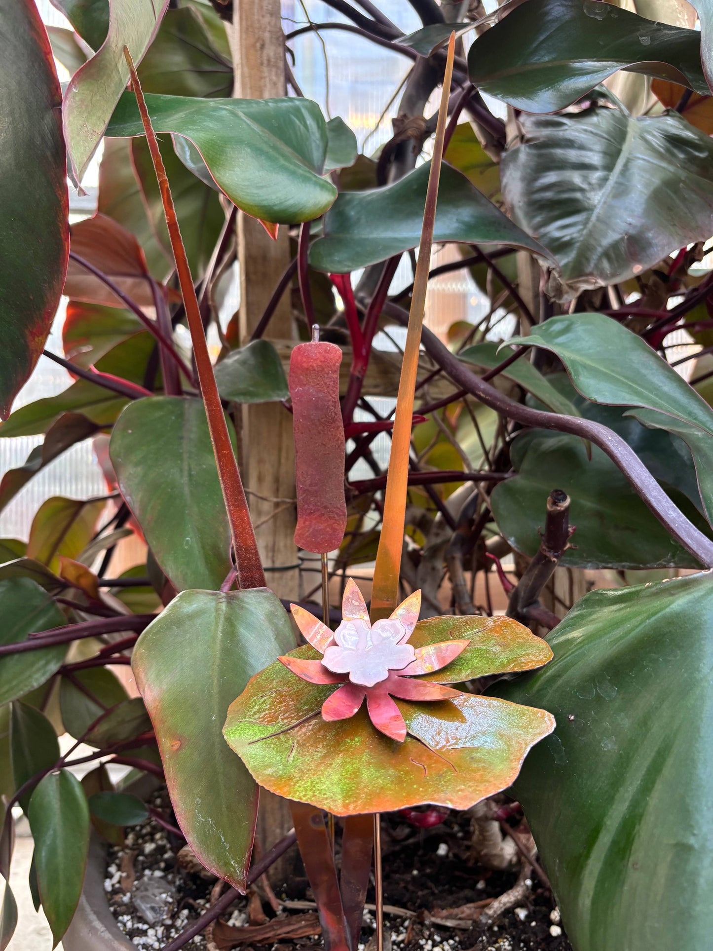 Copper Enamel Porcelain Lily Pad