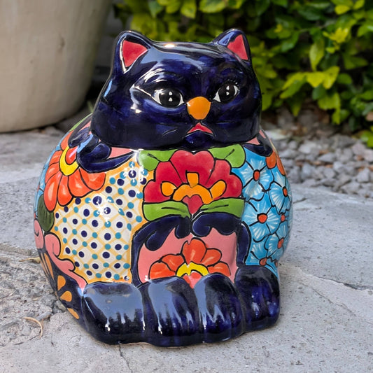 Mexican Talavera Oval Cat Planter