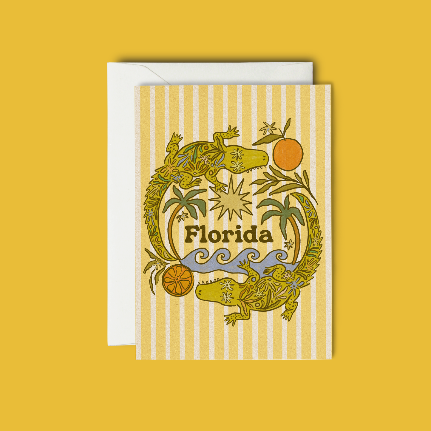 Florida Beach Gators Greeting Card