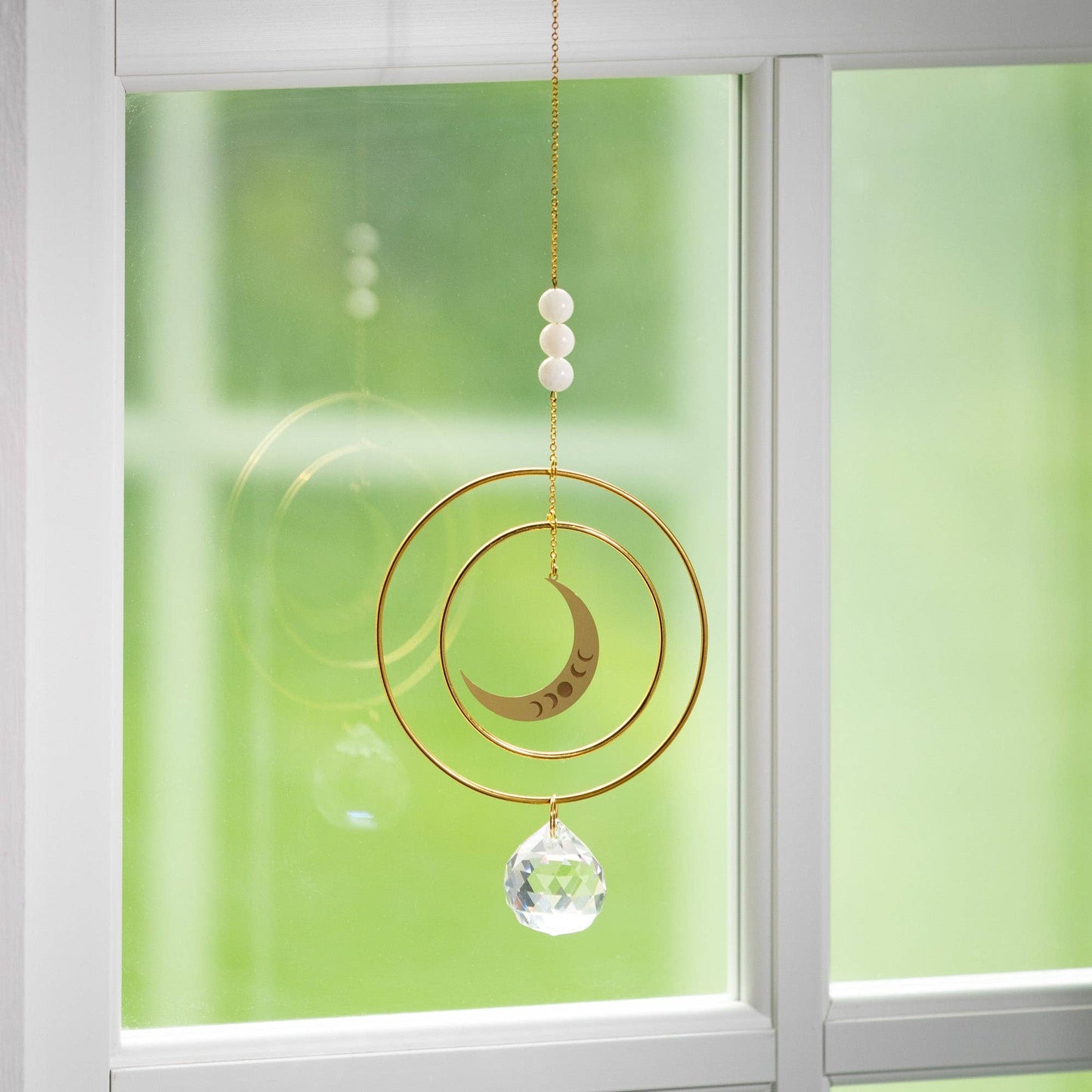 Woodstock Crescent Moon Stone Suncatcher