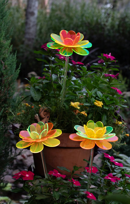 Glowing Multicolored flower stake | Spectrum Lotus 