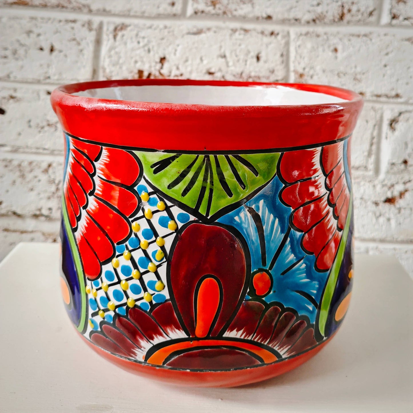 Mexican Talavera Tapered Planter