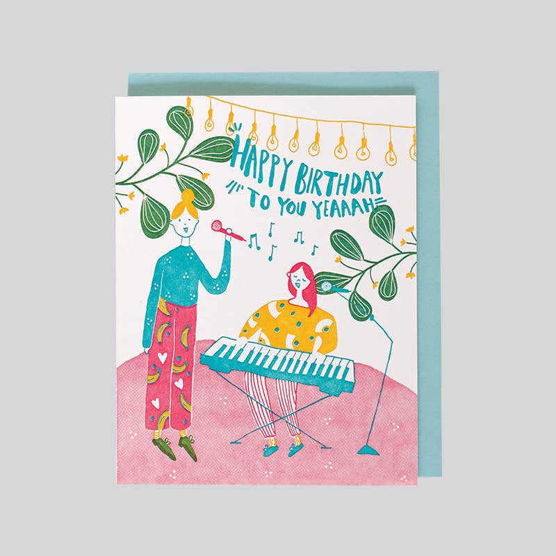 Happy Birthday Song Letterpress Greeting Card