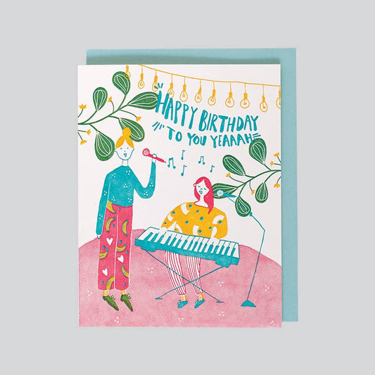 Happy Birthday Song Letterpress Greeting Card