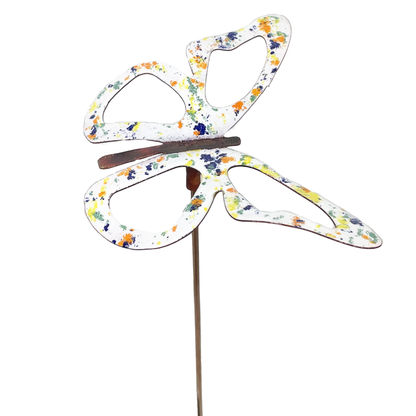 Copper Enamel Wispy Butterfly Stake