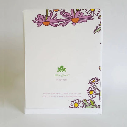 Botanical Yellow Rose Blank Greeting Card