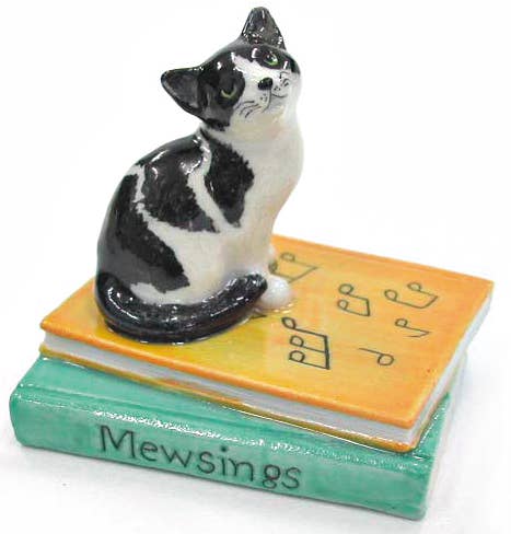 Porcelain Kitten on Books Figurine