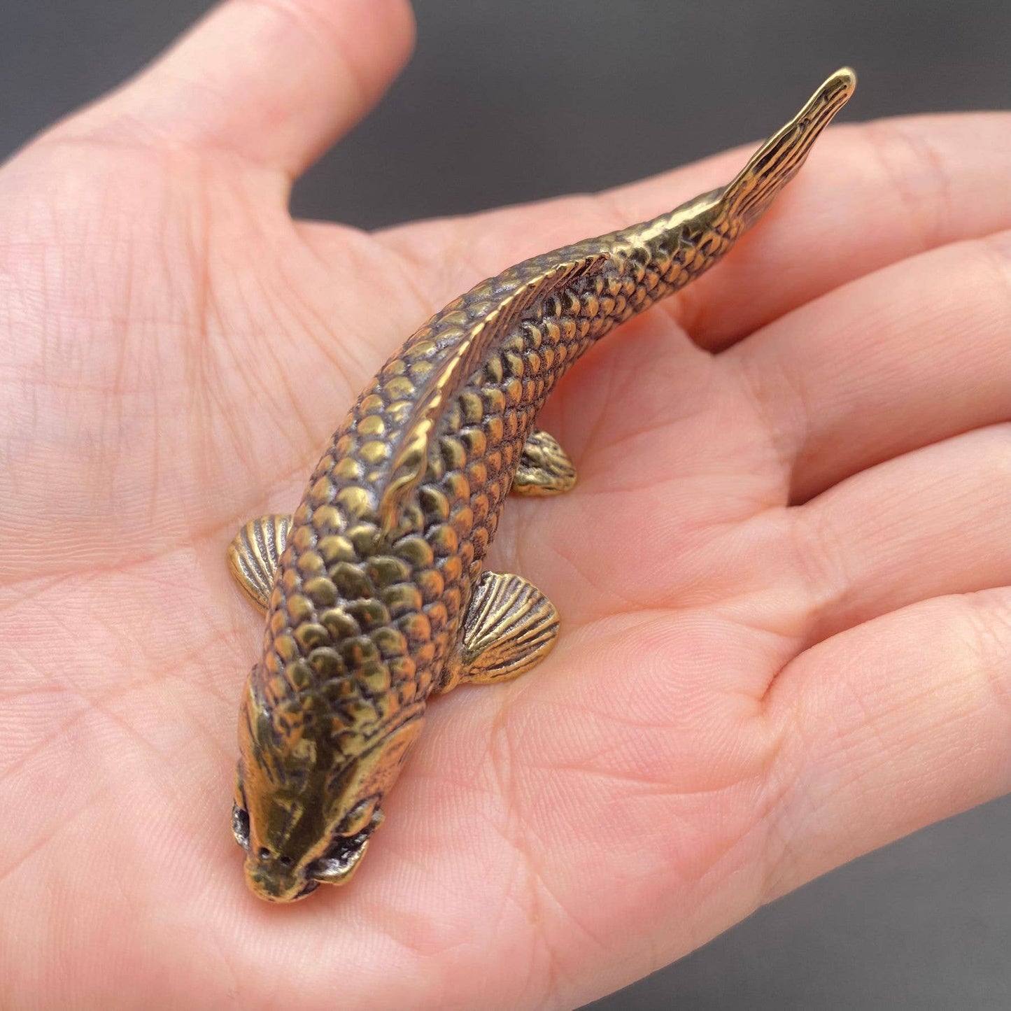 Brass Carp Fish Crafts Desktop Ornaments Decoration