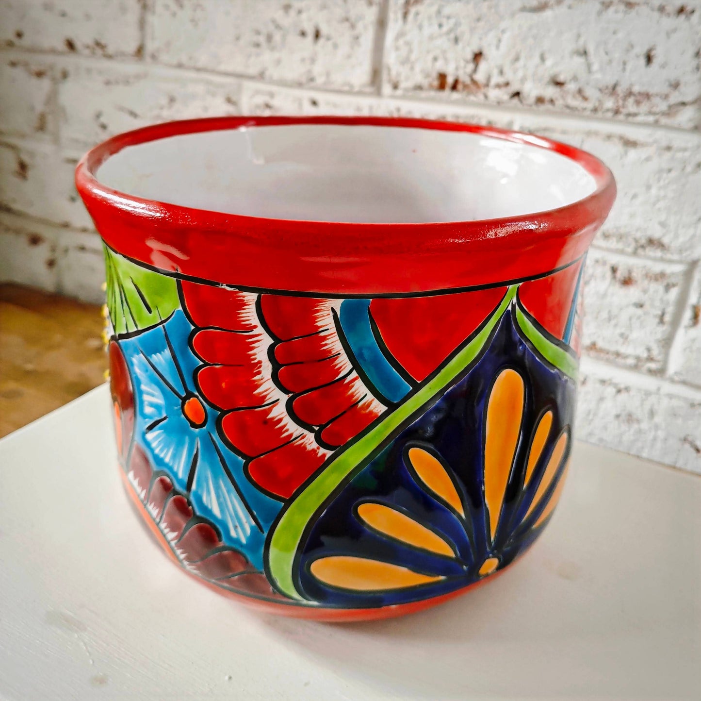 Mexican Talavera Tapered Planter