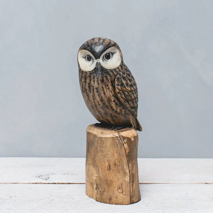 Owl - Saw Whet - 10"H - Hand Carved Ornament