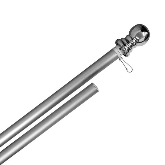 Spinning Aluminum Garden Flag Pole with Chrome Knob