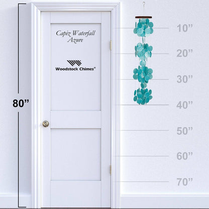 40 in. Woodstocks Capiz Waterfall Chime
