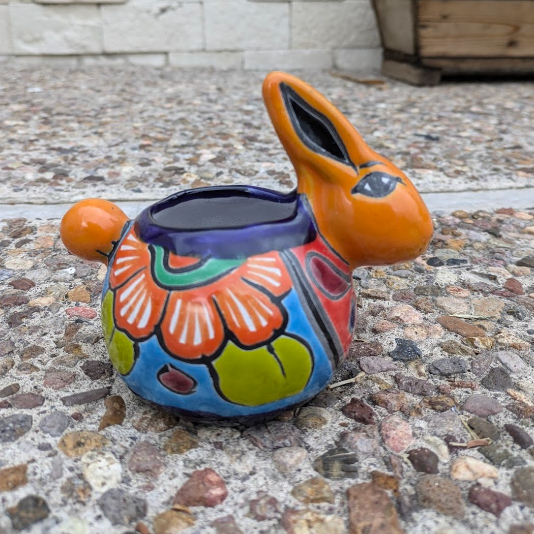 Mexican Talavera Rabbit Planter