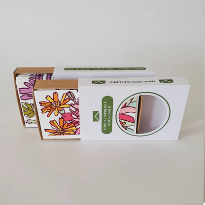 Lotus & Daisy Mini Note Card Set of 8 Gift Tags