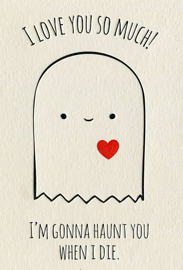 Ghostlove Letterpress Love Greeting Card
