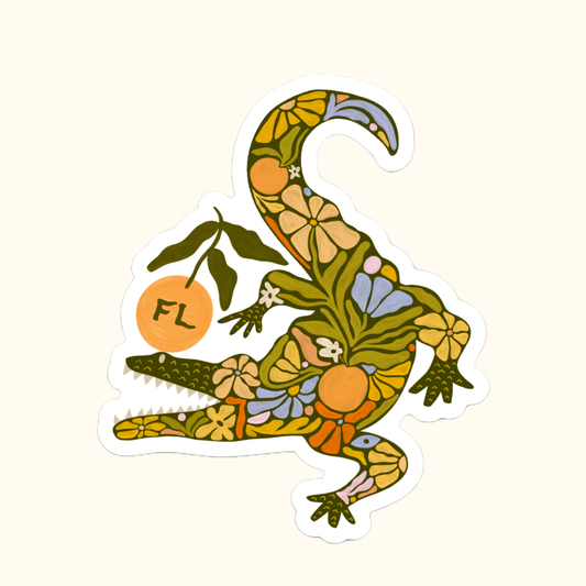Florida Floral Gator Magnet
