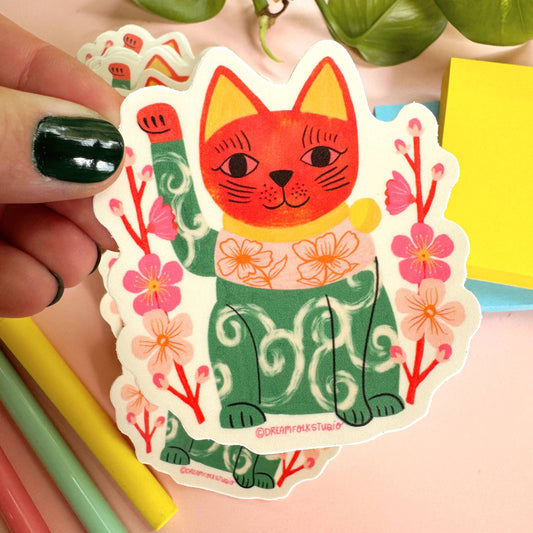 Japanese Lucky Cat Sticker