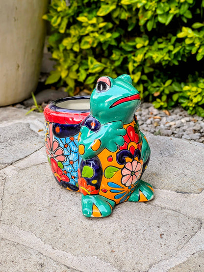 Mexican Talavera Frog with Bag