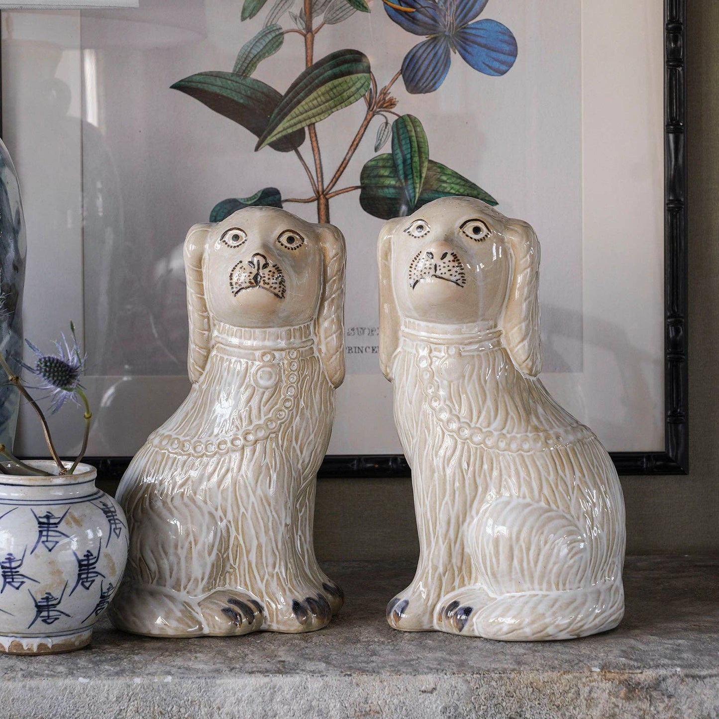 White Ceramic Foo Dog Statue