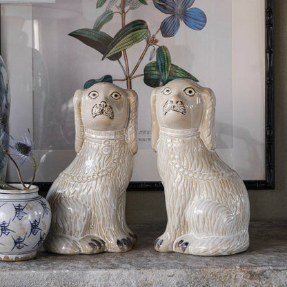 White Ceramic Foo Dog Statue