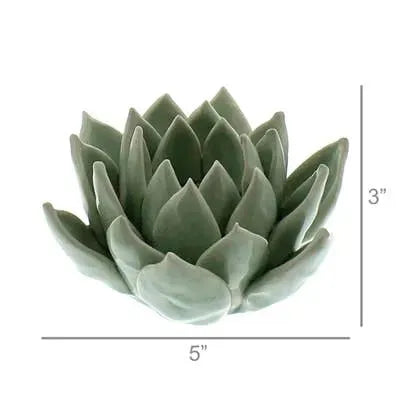 Succulent Tealight Holder - Pale Blue