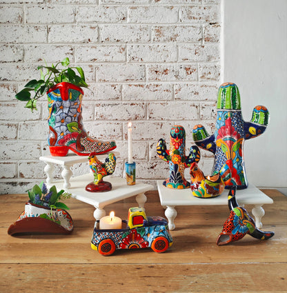 Mexican Talavera Boot Planter