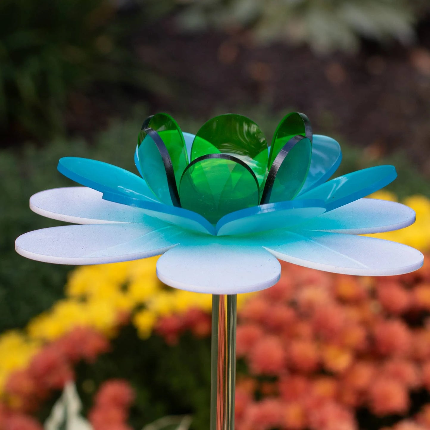  Aqua green flower sculpture | Peacock lotus spring home